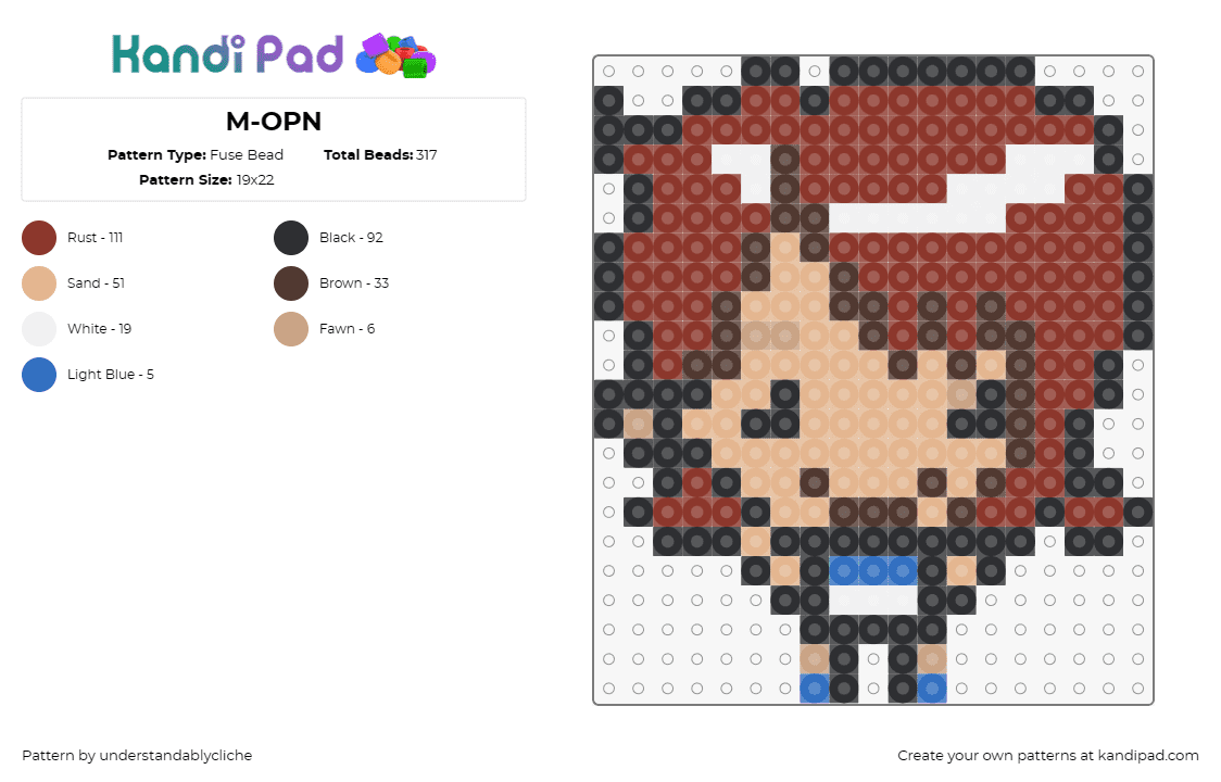 M-OPN - Fuse Bead Pattern by understandablycliche on Kandi Pad - nami,one piece,character,anime,chibi,cute,tv show,brown,tan