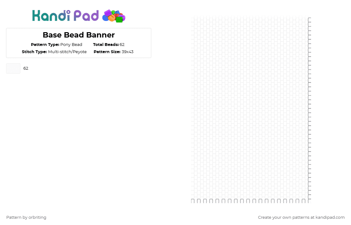 Base Peyote Bead Banner - Pony Bead Pattern by orbriting on Kandi Pad - 