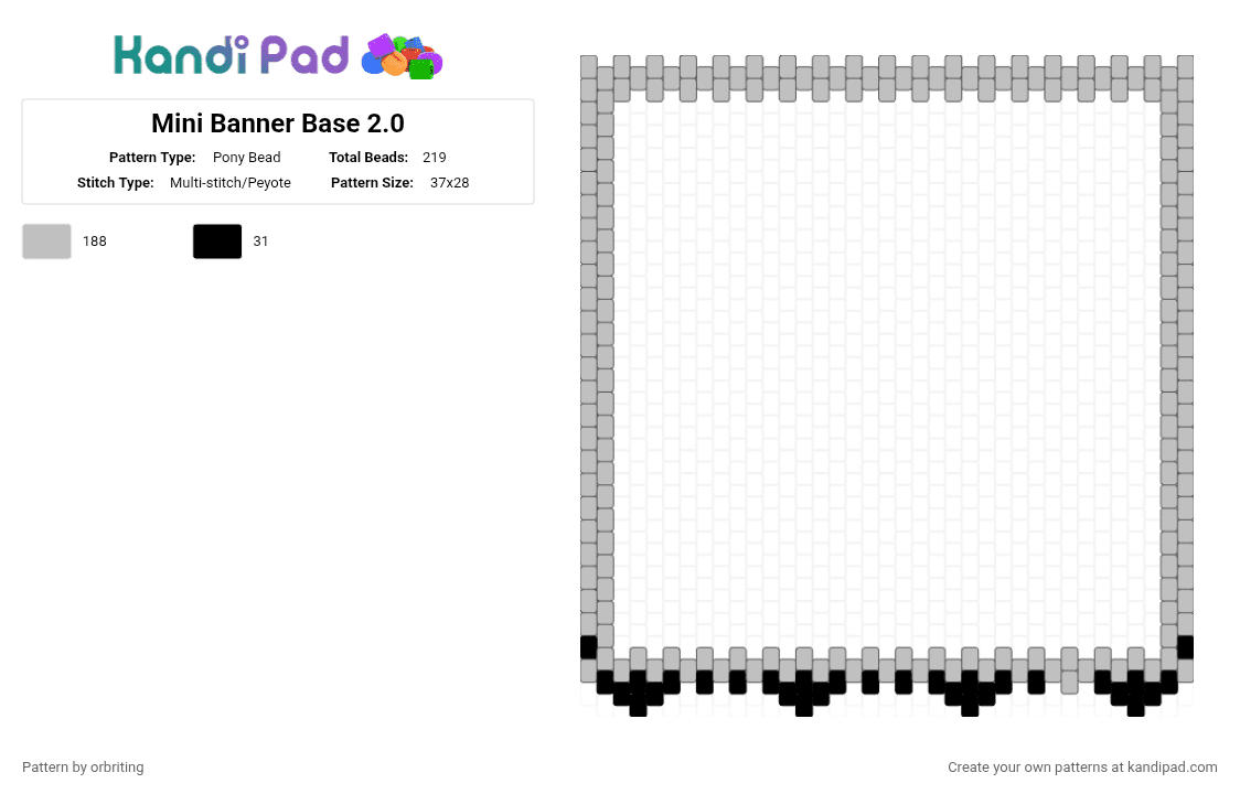 Mini Banner Base 2.0 - Pony Bead Pattern by orbriting on Kandi Pad - beige,base,ftu,f2u