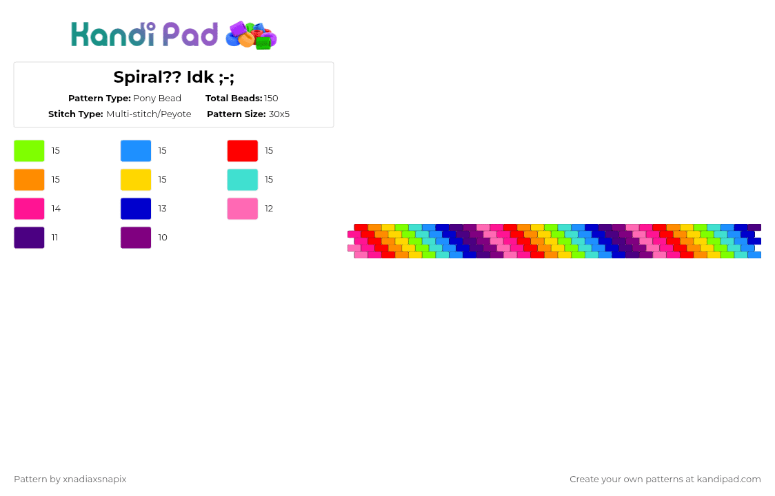 Spiral?? Idk ;-; - Pony Bead Pattern by xnadiaxsnapix on Kandi Pad - light blue,purple,pink