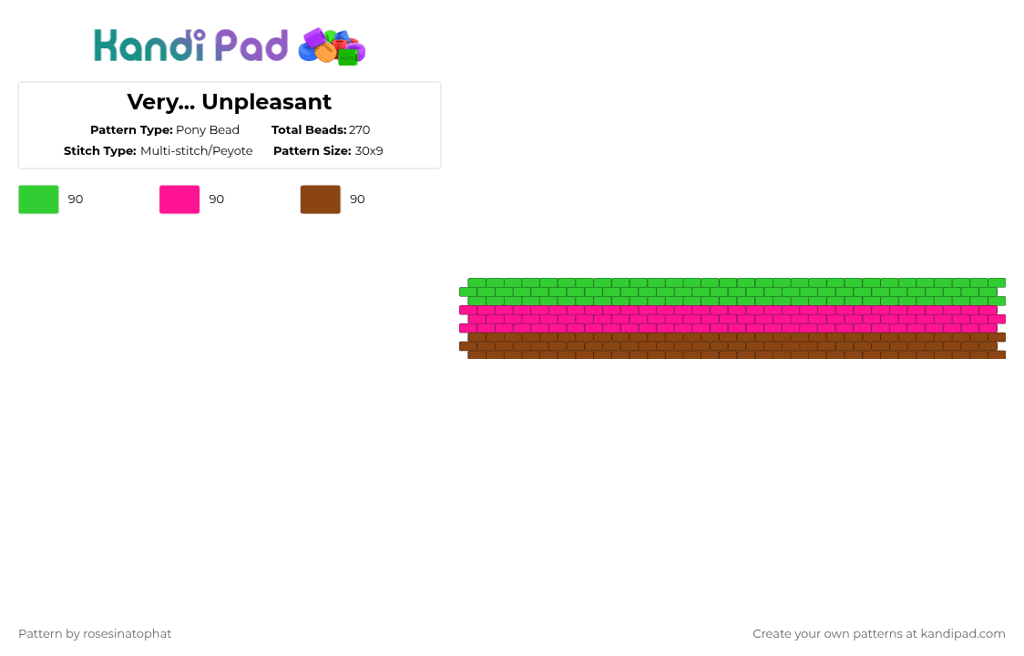 Very... Unpleasant - Pony Bead Pattern by deleted_user_799795 on Kandi Pad - green,pink,red,game,roblox,peyote