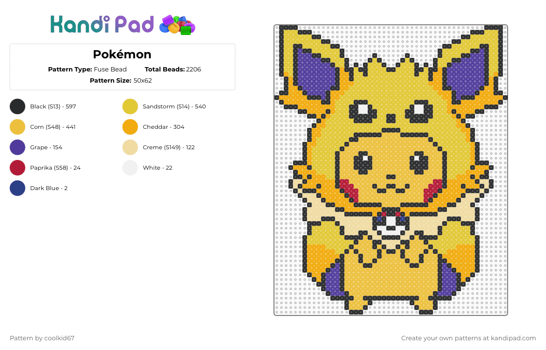 Pokémon Fuse Bead Pattern - Kandi Pad | Kandi Patterns, Fuse Bead ...