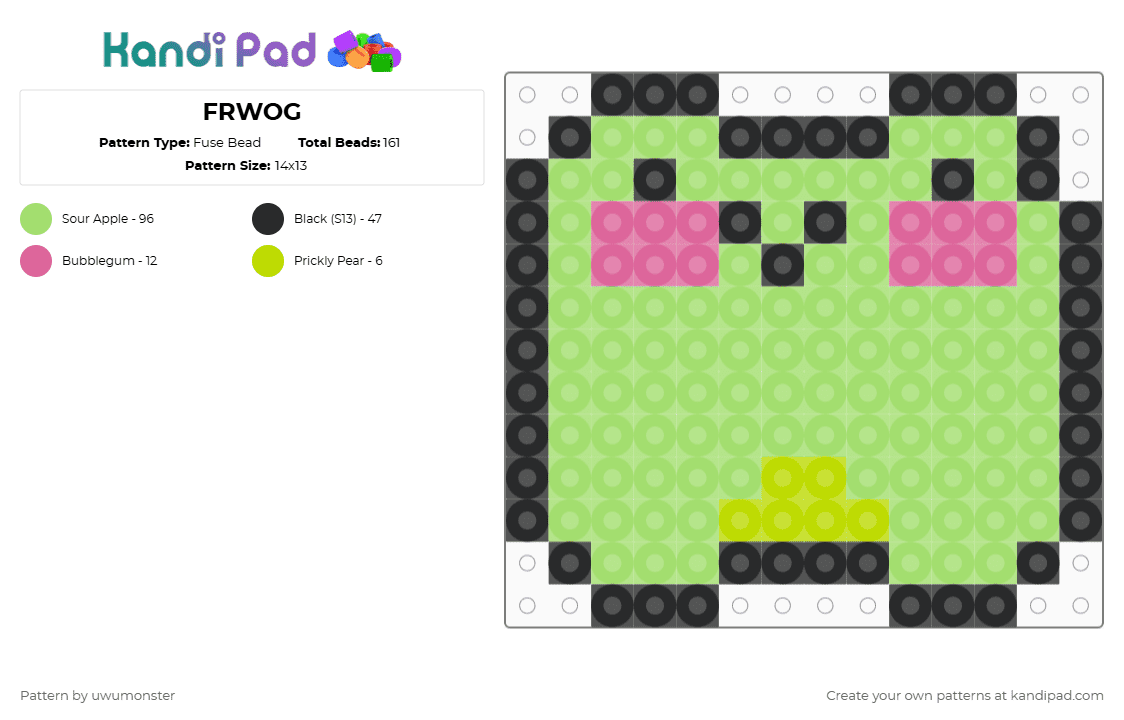 FRWOG - Fuse Bead Pattern by uwumonster on Kandi Pad - green