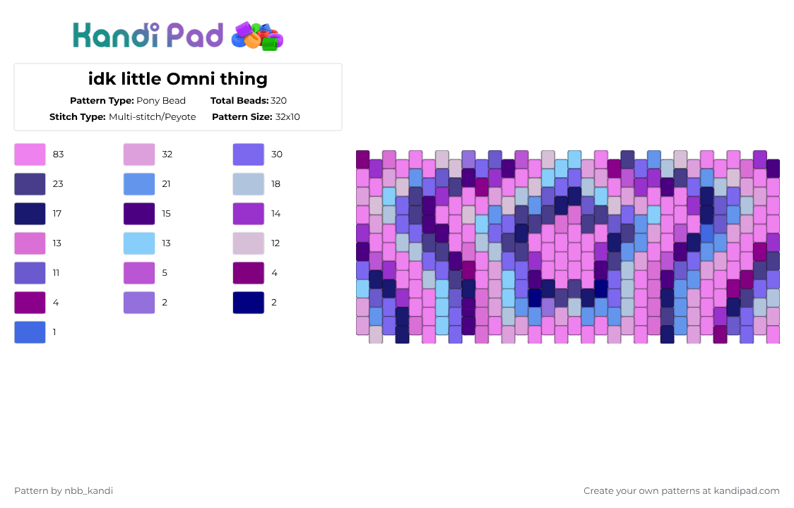 idk little Omni thing - Pony Bead Pattern by nbb_kandi on Kandi Pad - pink,omnisexual,kandi,multistitch