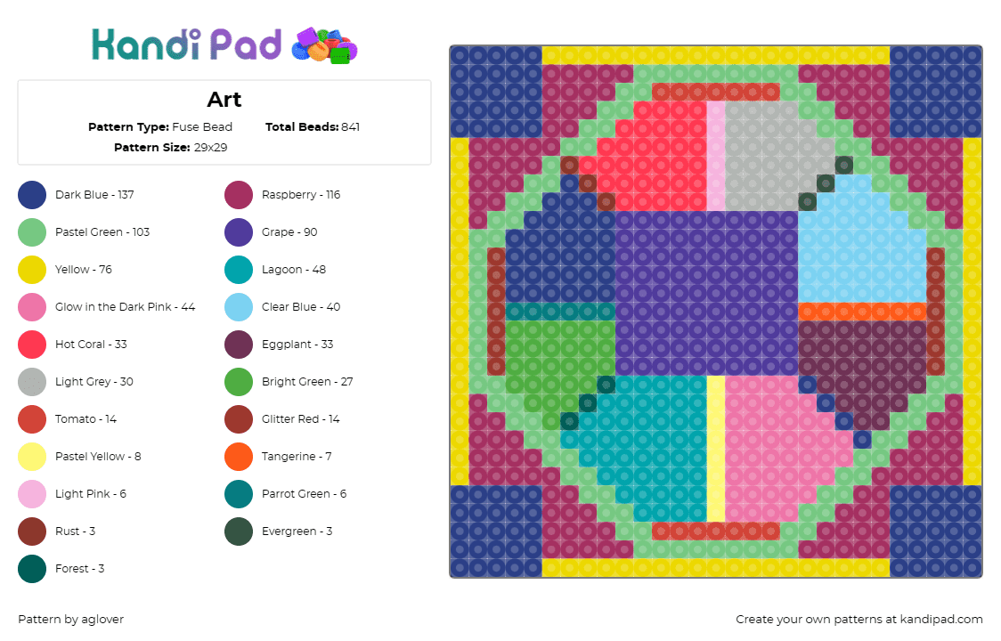 Art - Fuse Bead Pattern by aglover on Kandi Pad - frank stella,colorful