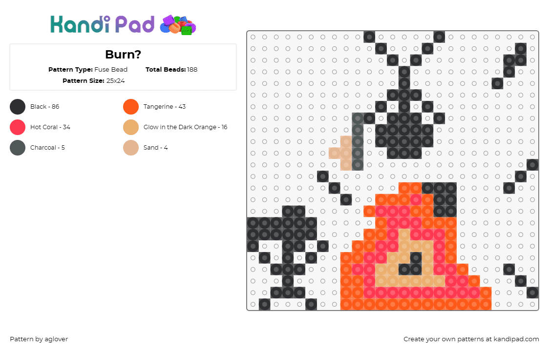 Burn? - Fuse Bead Pattern by aglover on Kandi Pad - 