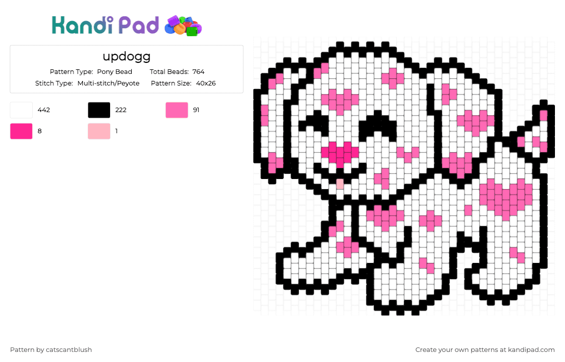 small love puppy - Pony Bead Pattern by catscantblush on Kandi Pad - white