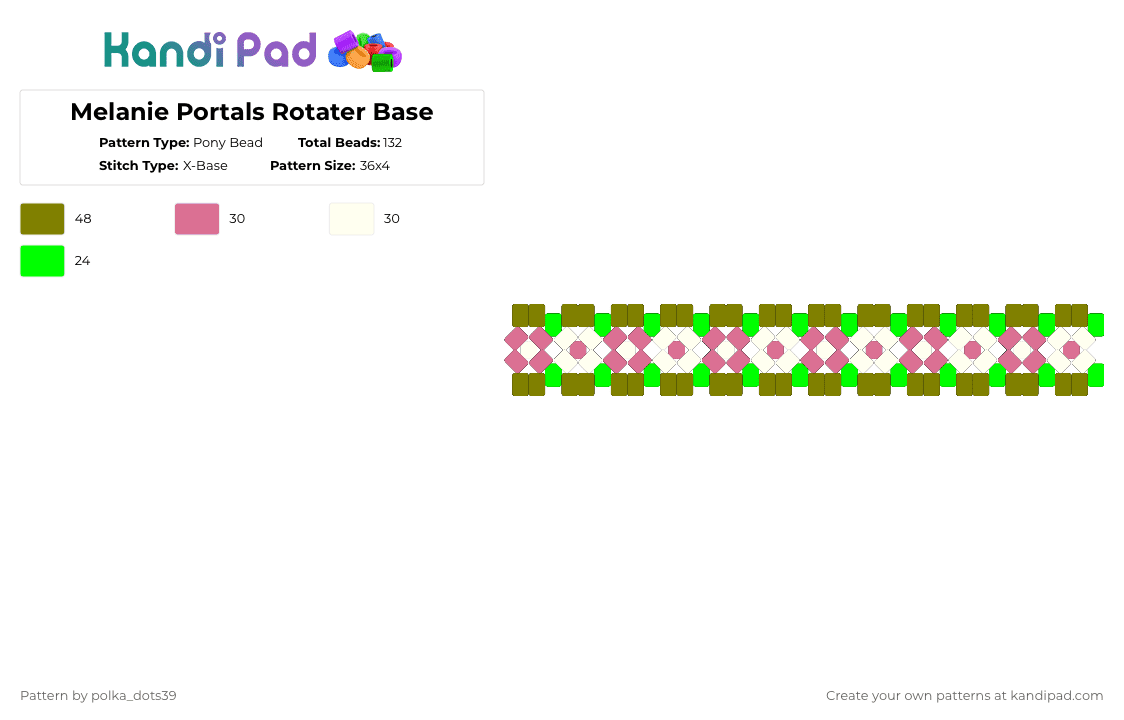 Melanie Portals Rotater Base - Pony Bead Pattern by polka_dots39 on Kandi Pad - gold