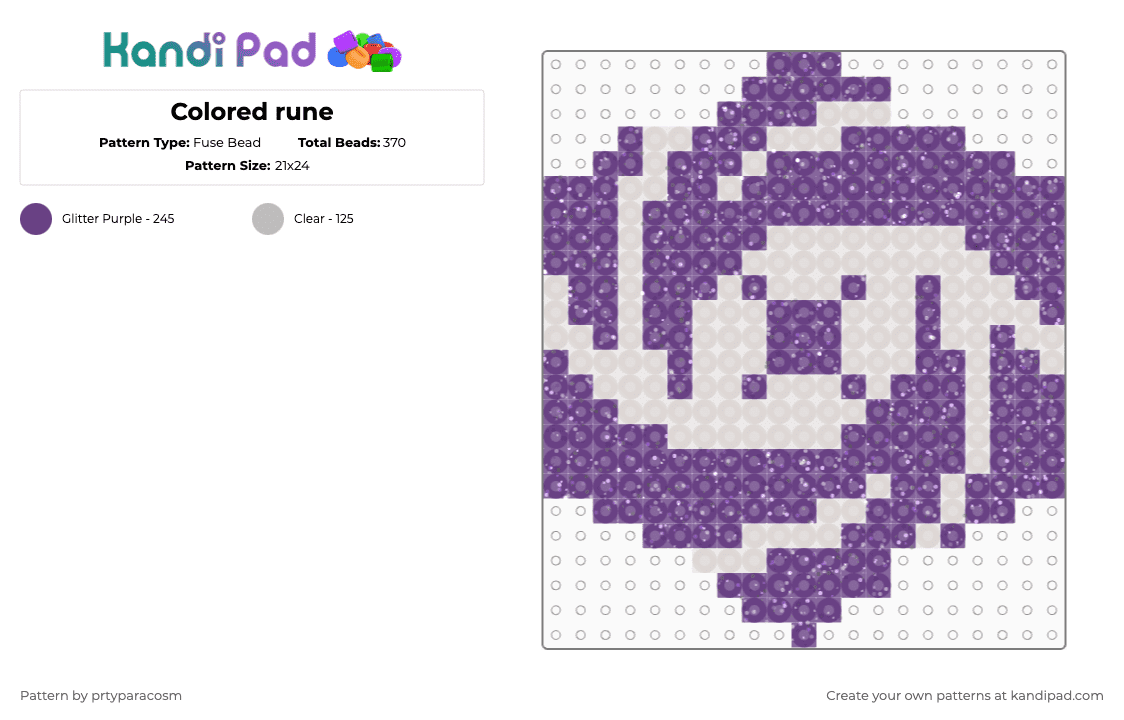 Colored Chaos rune - Fuse Bead Pattern by prtyparacosm on Kandi Pad - purple,beige,riftbound,league of legends,lol,arcane,rune,tcg