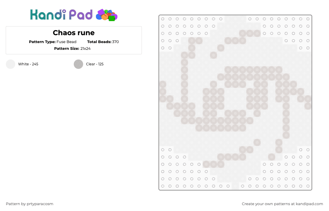 Chaos rune Fuse Bead Pattern - Kandi Pad | Kandi Patterns, Fuse Bead ...
