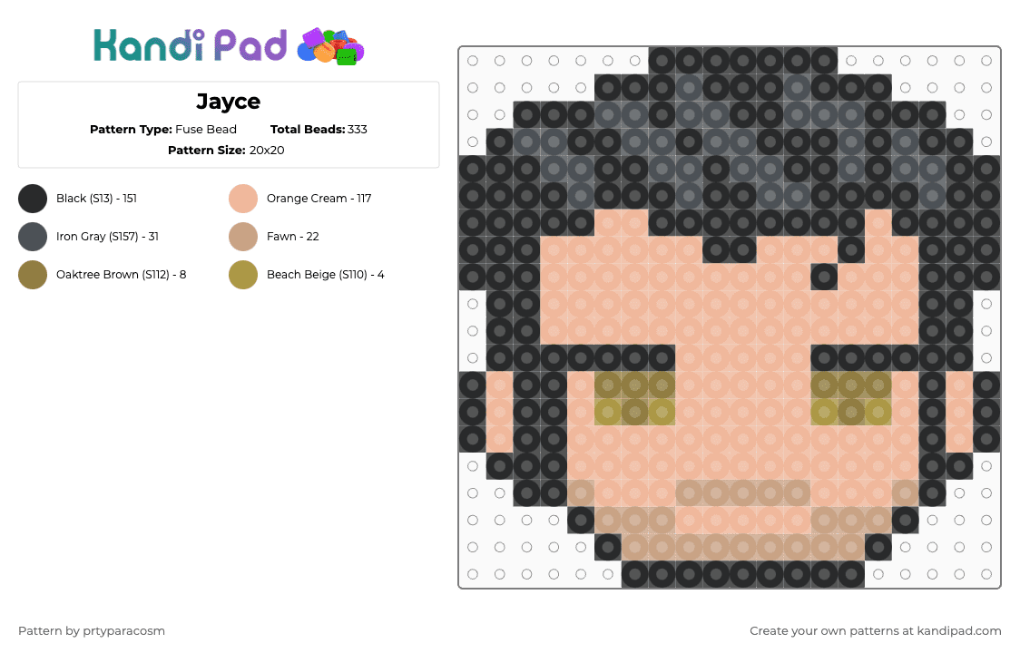 Jayce - Fuse Bead Pattern by prtyparacosm on Kandi Pad - beige,arcane,lol,league of legends