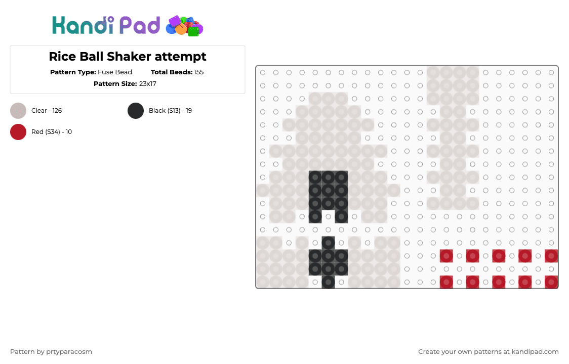 Rice Ball Shaker attempt - Fuse Bead Pattern by prtyparacosm on Kandi Pad - beige