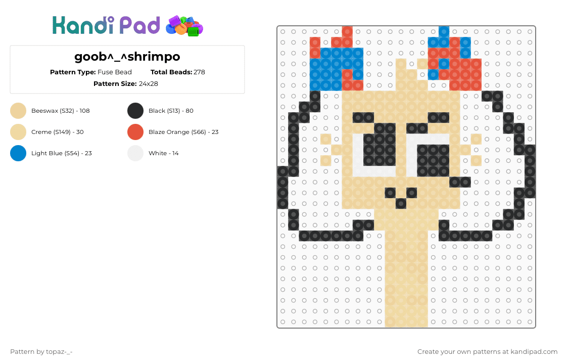 goob^_^shrimpo - Fuse Bead Pattern by topaz-_- on Kandi Pad - beige
