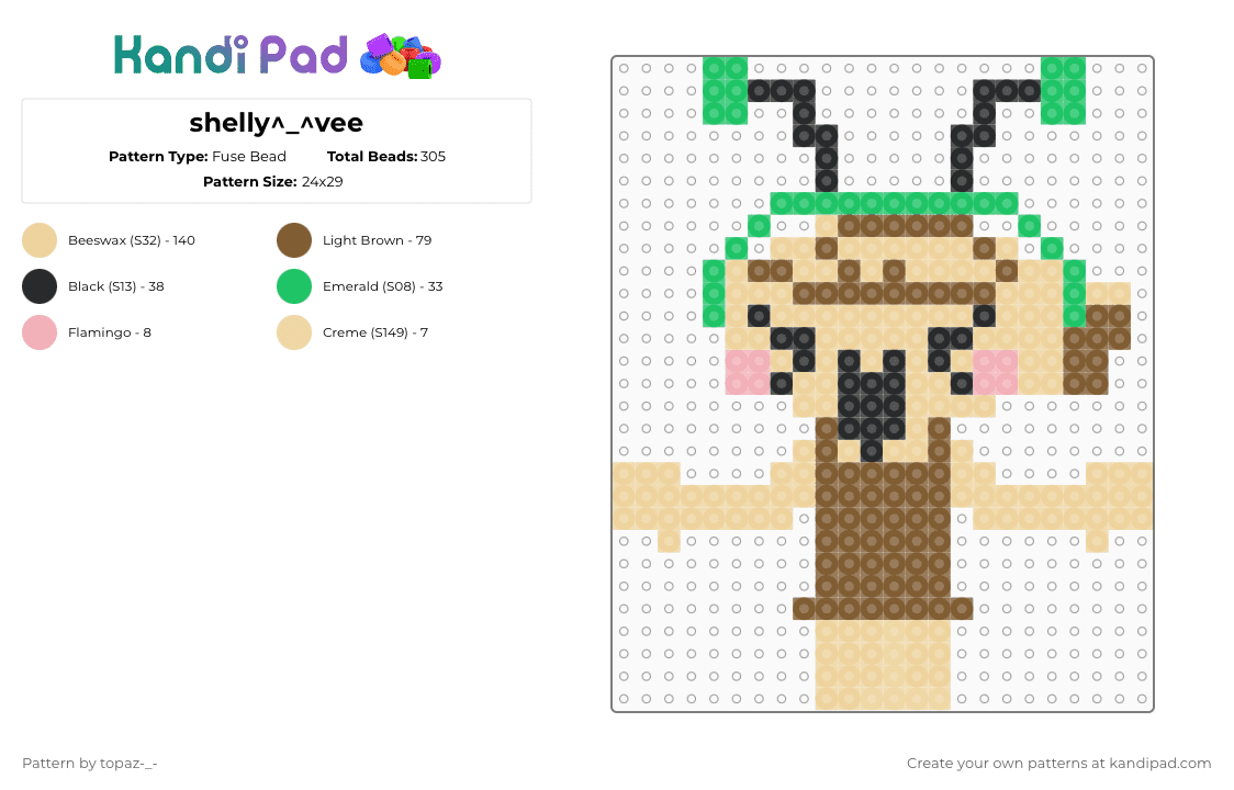 shelly^_^vee - Fuse Bead Pattern by topaz-_- on Kandi Pad - beige
