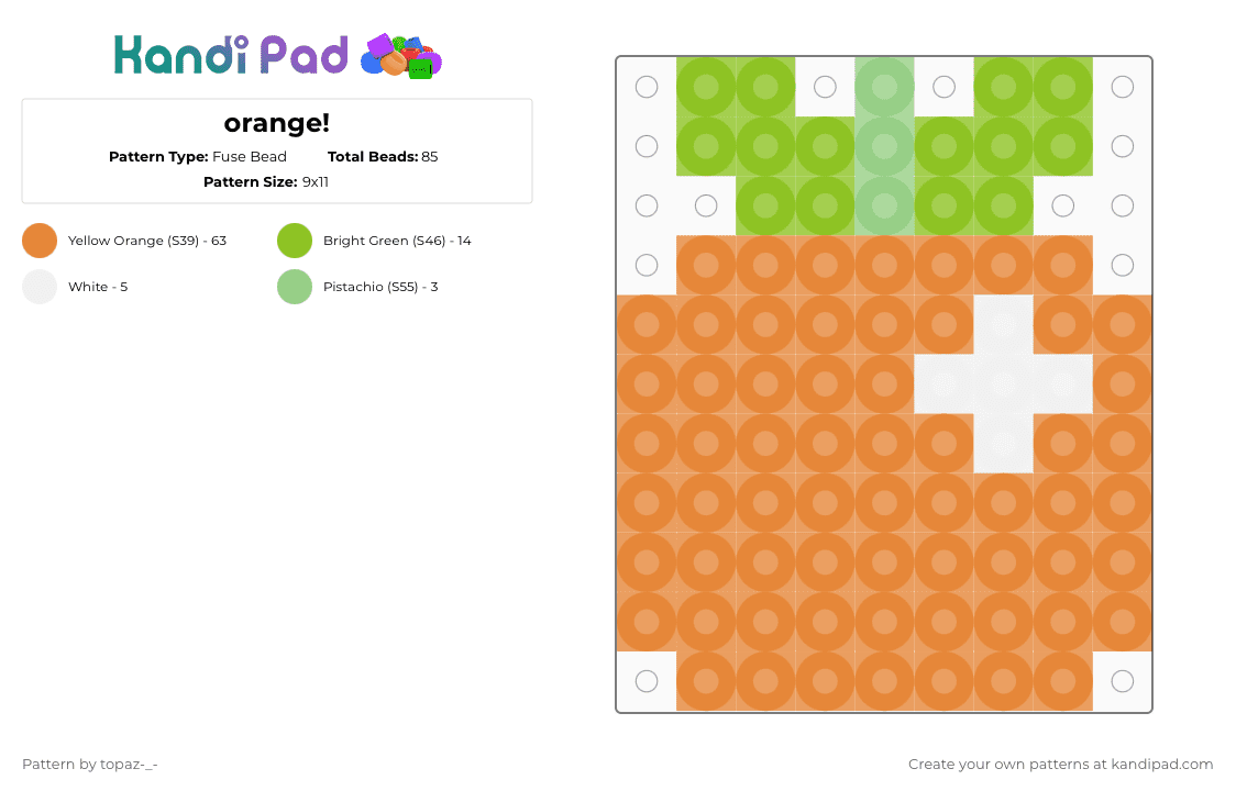 orange! - Fuse Bead Pattern by topaz-_- on Kandi Pad - orange