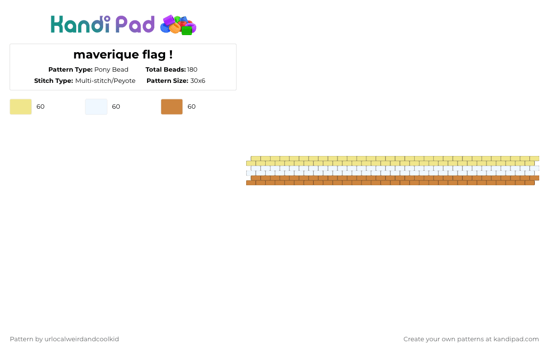 maverique flag ! - Pony Bead Pattern by deadkittyboy on Kandi Pad - yellow,orange