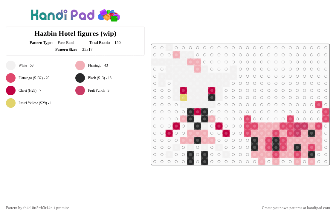 Hazbin Hotel figures (wip) - Fuse Bead Pattern by th4t10tt3rth3r14n-i-promise on Kandi Pad - beige,red