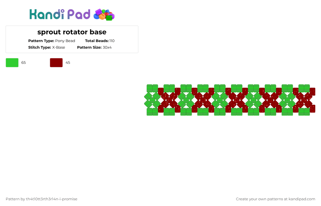 sprout rotator base - Pony Bead Pattern by th4t10tt3rth3r14n-i-promise on Kandi Pad - red,green