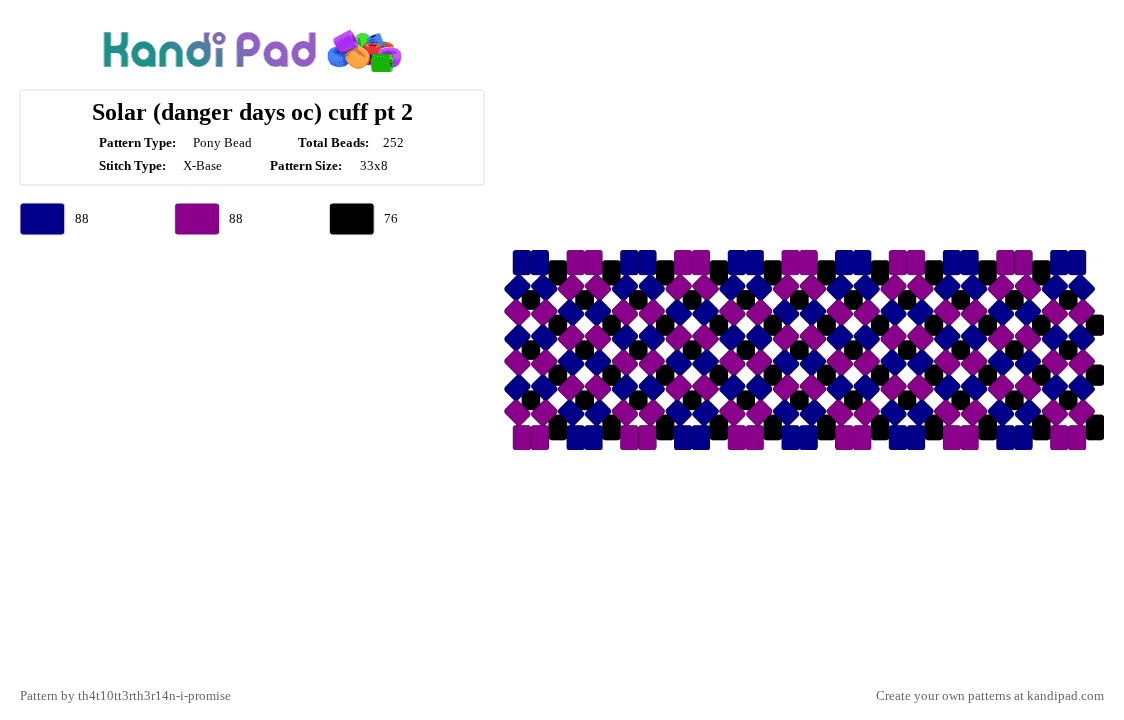 Solar (danger days oc) cuff pt 2 - Pony Bead Pattern by th4t10tt3rth3r14n-i-promise on Kandi Pad - 