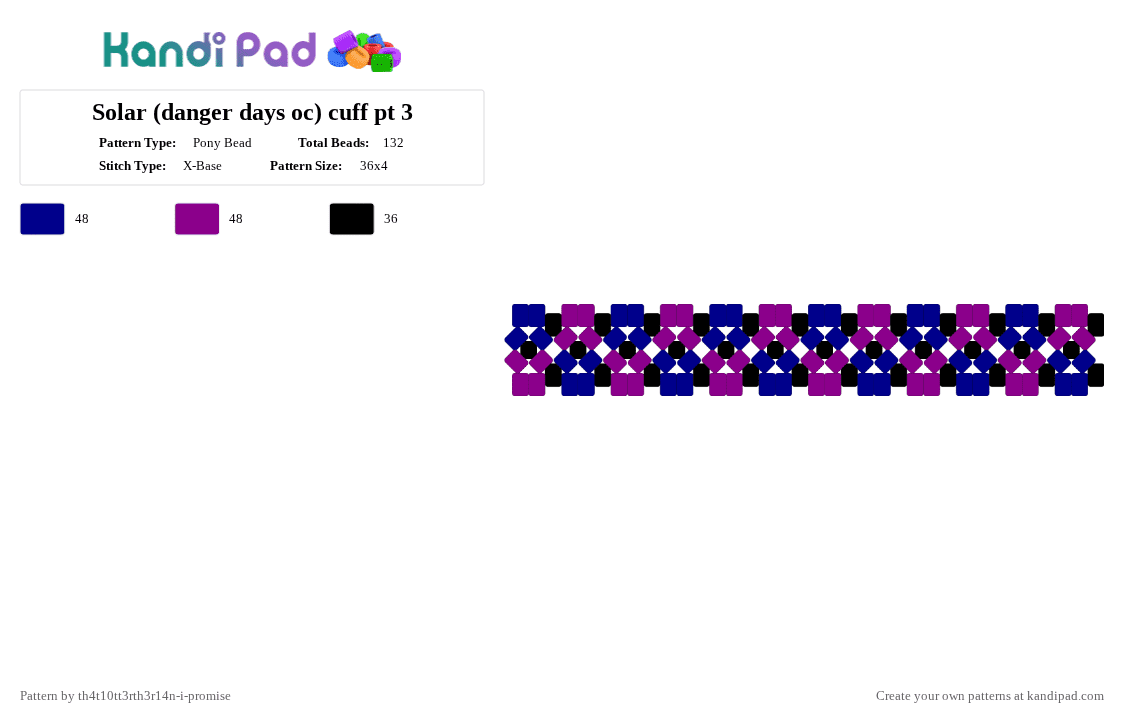Solar (danger days oc) cuff pt 3 - Pony Bead Pattern by th4t10tt3rth3r14n-i-promise on Kandi Pad - 