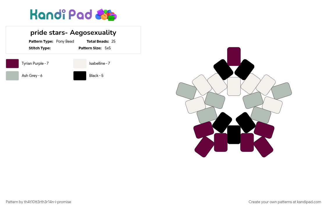 pride stars- Aegosexuality - Pony Bead Pattern by th4t10tt3rth3r14n-i-promise on Kandi Pad - beige, pink, pride