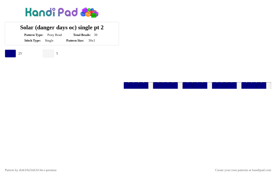 Solar (danger days oc) single pt 2 - Pony Bead Pattern by th4t10tt3rth3r14n-i-promise on Kandi Pad - 