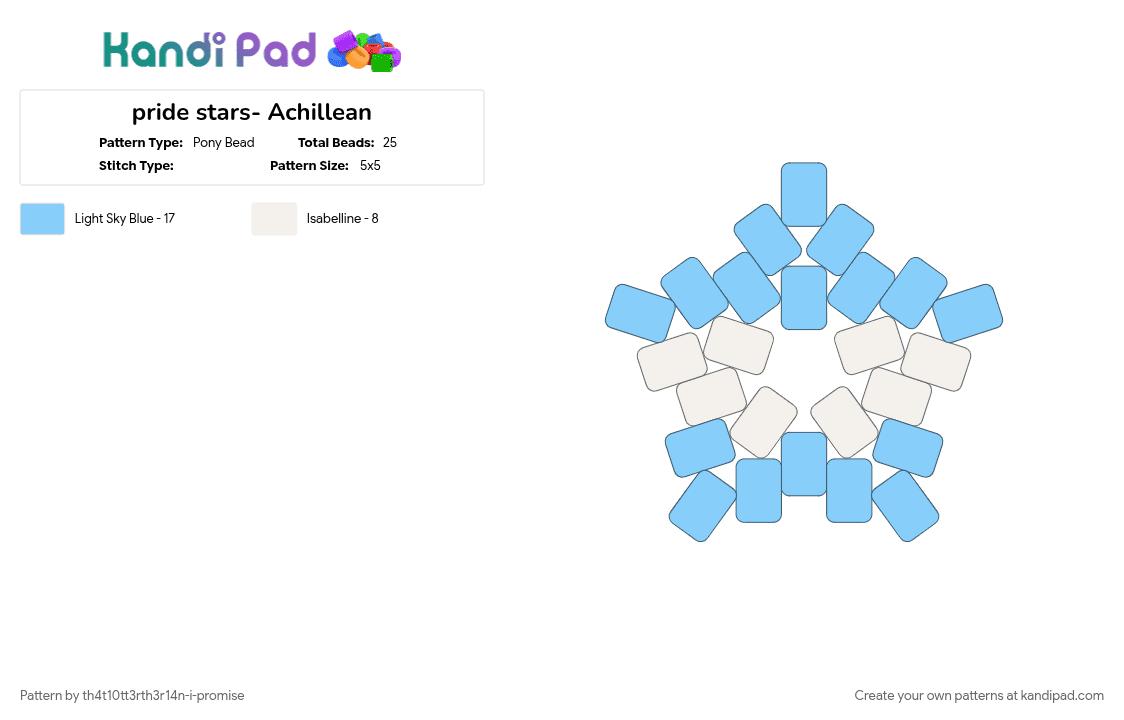 pride stars- Achillean - Pony Bead Pattern by th4t10tt3rth3r14n-i-promise on Kandi Pad - light blue, pride, white