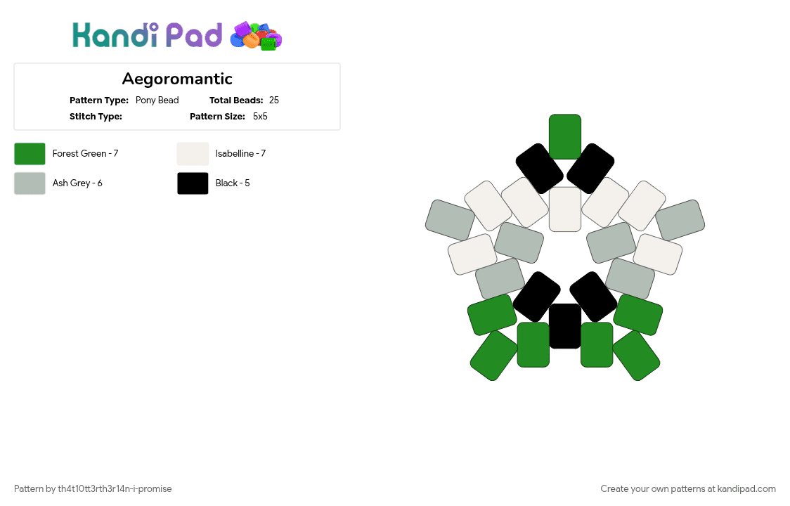 Aegoromantic - Pony Bead Pattern by th4t10tt3rth3r14n-i-promise on Kandi Pad - beige, green, pride