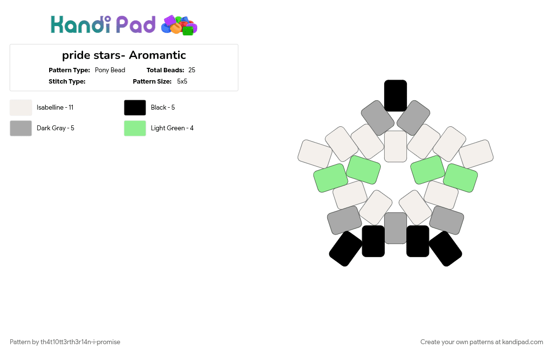 pride stars- Agender - Pony Bead Pattern by th4t10tt3rth3r14n-i-promise on Kandi Pad - beige, pride, teal