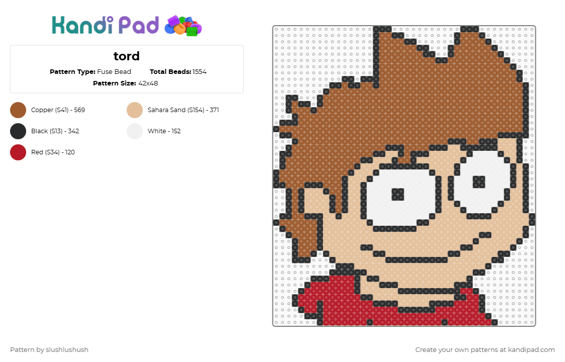 tord - Fuse Bead Pattern by slushlushush on Kandi Pad - beige, tan
