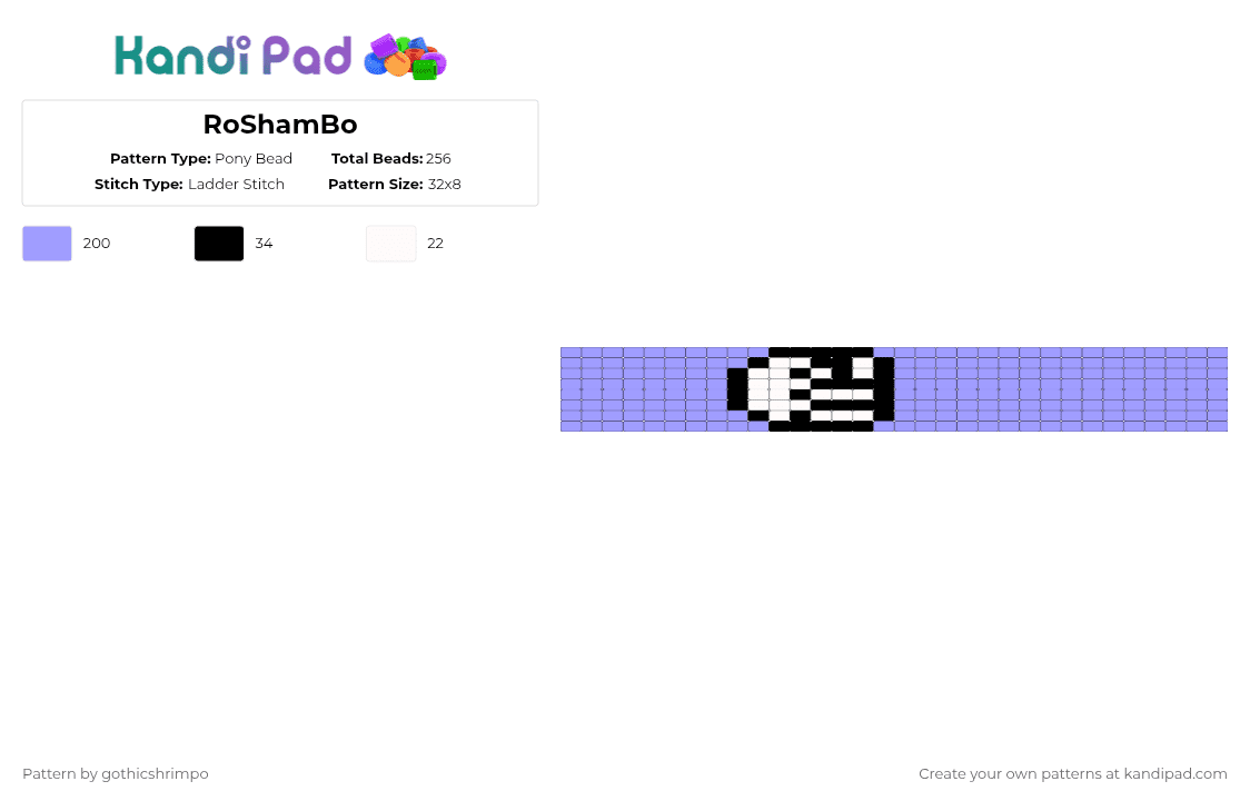 RoShamBo - Pony Bead Pattern by gothicshrimpo on Kandi Pad - pink