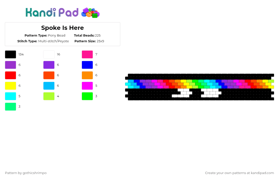 Spoke Is Here - Pony Bead Pattern by gothicshrimpo on Kandi Pad - black,purple,red,colorful