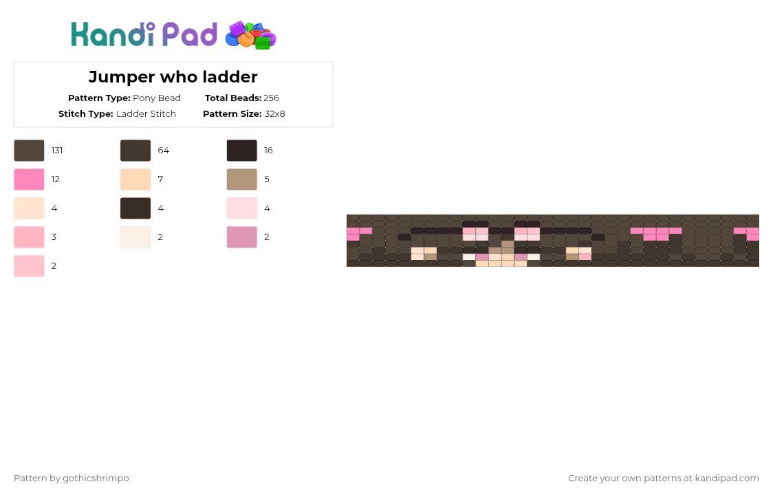 Jumper who ladder - Pony Bead Pattern by gothicshrimpo on Kandi Pad - brown