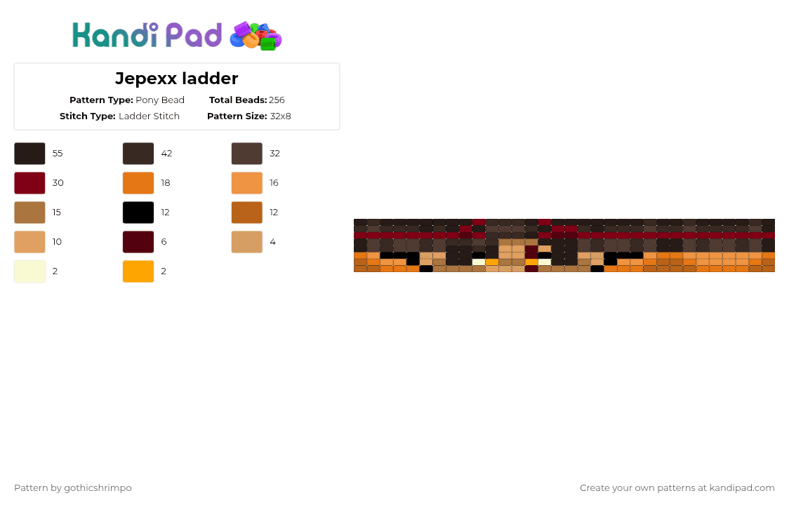Jepexx ladder - Pony Bead Pattern by gothicshrimpo on Kandi Pad - brown