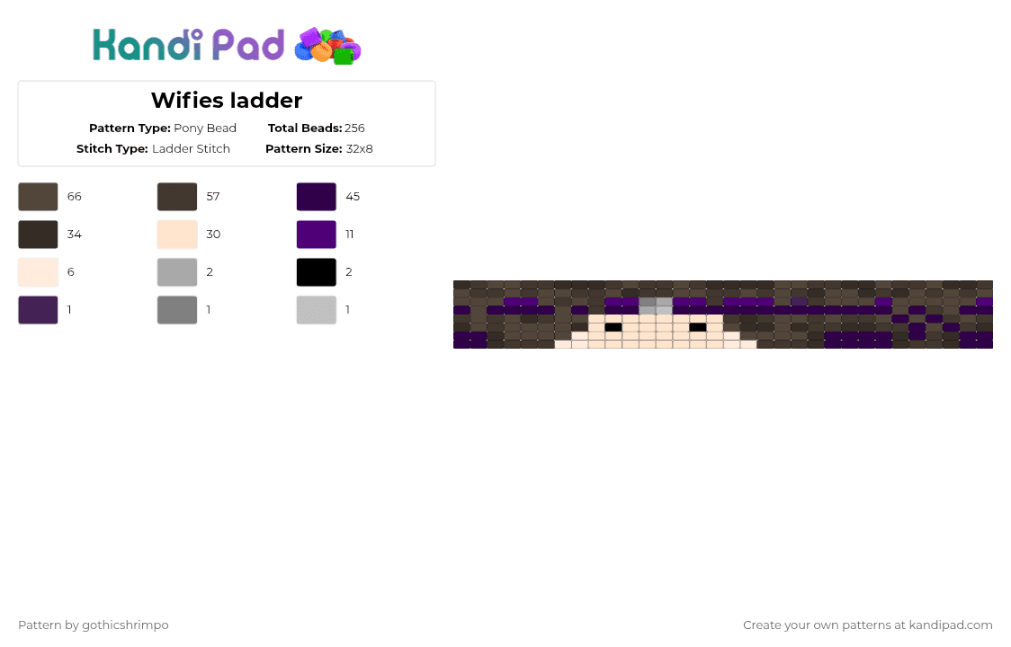 Wifies ladder - Pony Bead Pattern by gothicshrimpo on Kandi Pad - brown