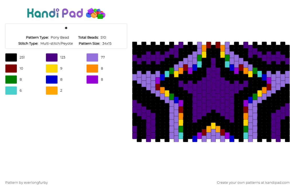 * - Pony Bead Pattern by everlongfurby on Kandi Pad - black,purple