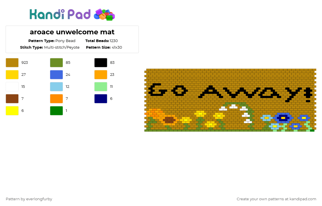 aroace unwelcome mat - Pony Bead Pattern by everlongfurby on Kandi Pad - gold