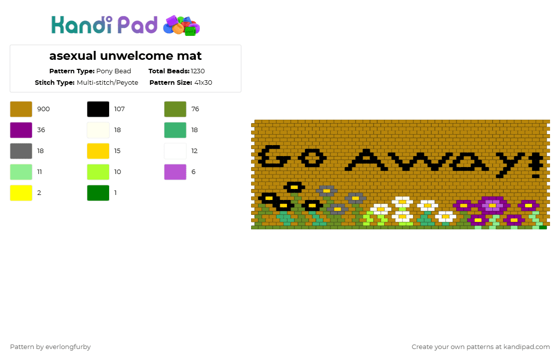 asexual unwelcome mat - Pony Bead Pattern by everlongfurby on Kandi Pad - gold
