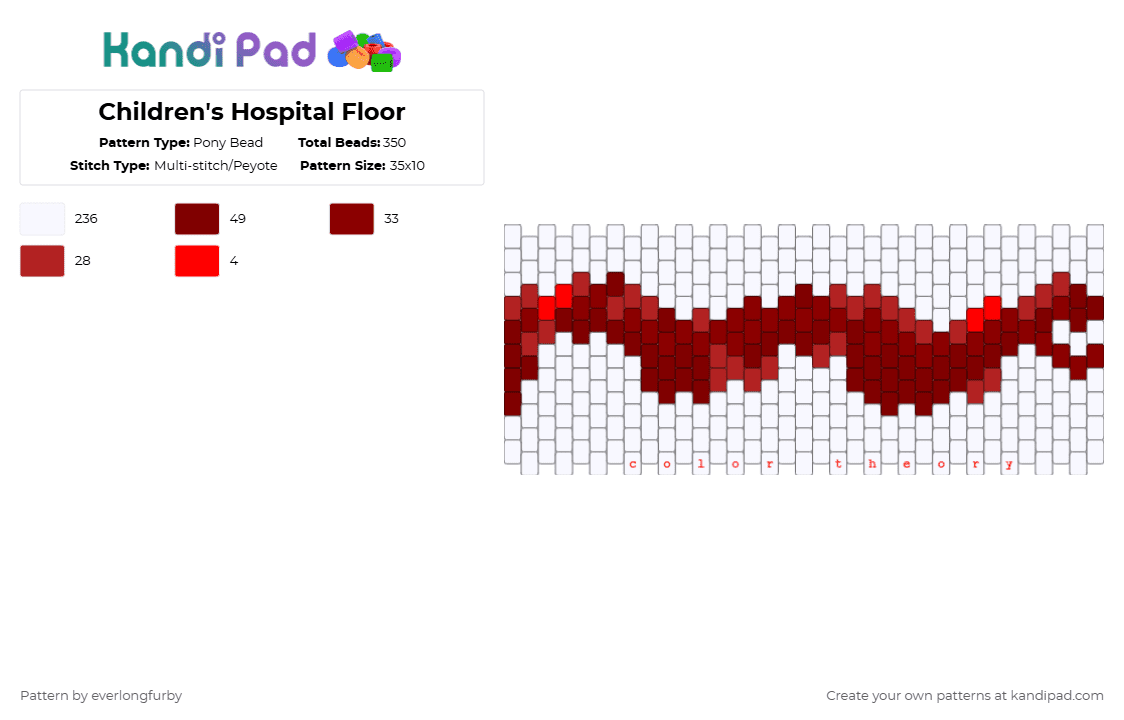 Children\'s Hospital Floor - Pony Bead Pattern by everlongfurby on Kandi Pad - white,brown,red