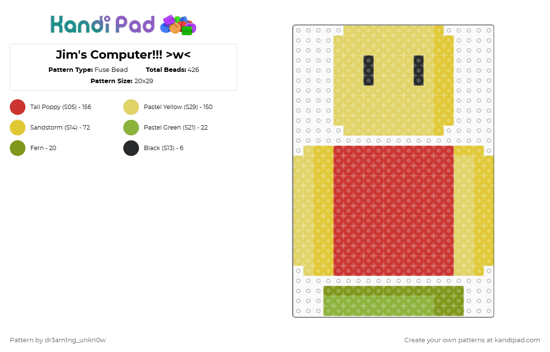 Bead Pattern Computer Jim's Computer!!! >w Fuse Bead Pattern - Kandi Pad | Kandi Patterns ...