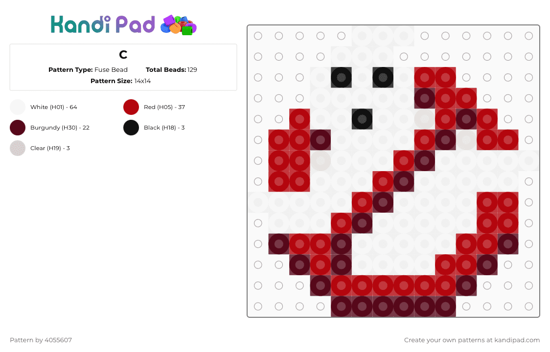 C - Fuse Bead Pattern by 4055607 on Kandi Pad - ghostbusters,logo,symbol,movie,classic,white,red,brown