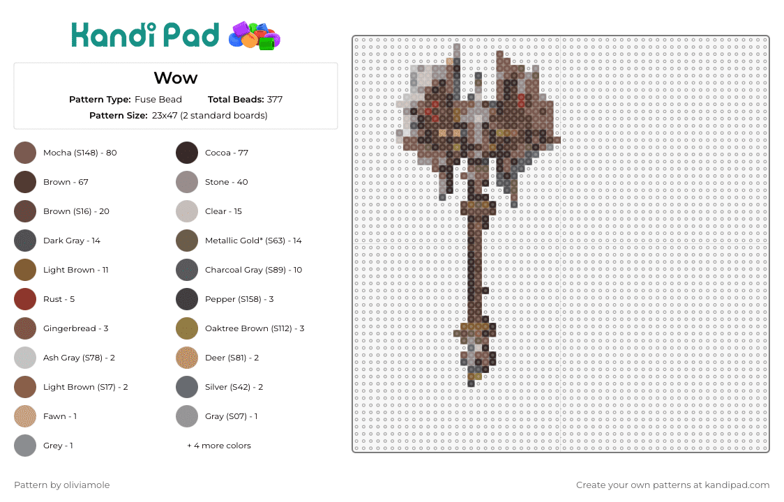 Wow - Fuse Bead Pattern by oliviamole on Kandi Pad - battle axe,weapon,world of warcraft,intricate,warrior,fantasy,brown