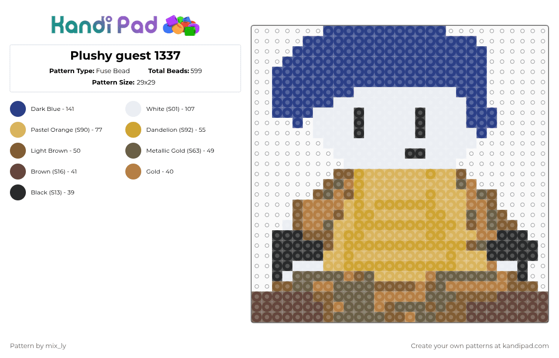 Plushy guest 1337 - Fuse Bead Pattern by mix_ly on Kandi Pad - guest 1337,forsaken,plushy