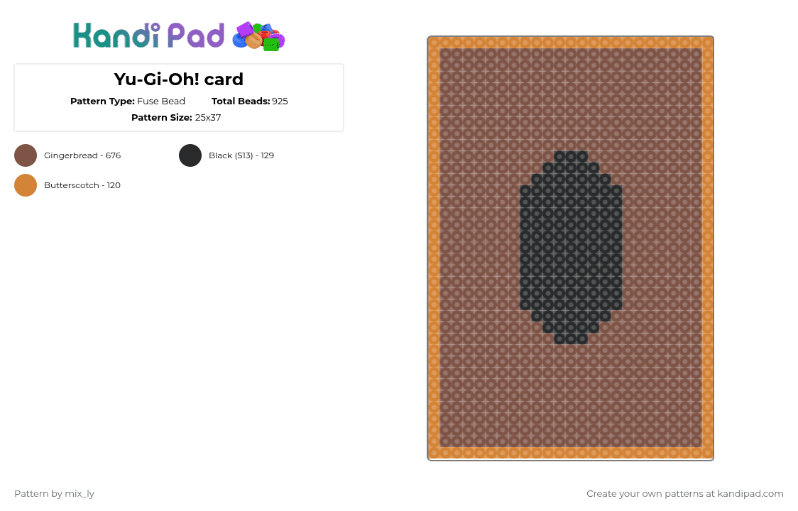 Yu-Gi-Oh! card - Fuse Bead Pattern by mix_ly on Kandi Pad - tan,cotdcardgames
