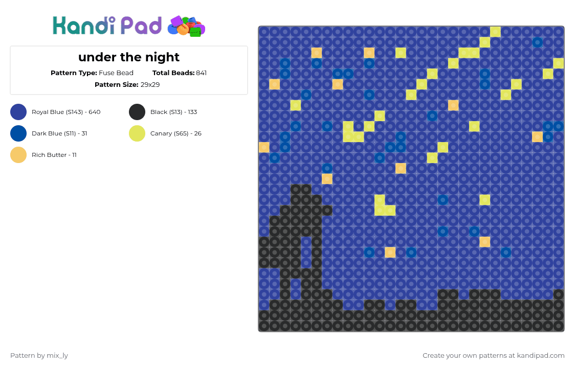 under the night - Fuse Bead Pattern by mix_ly on Kandi Pad - purple,cotdtelescopes