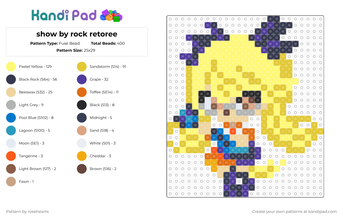 show by rock retoree - Fuse Bead Pattern by rosehearts on Kandi Pad - purple,yellow,show by rock,show by rock retoree