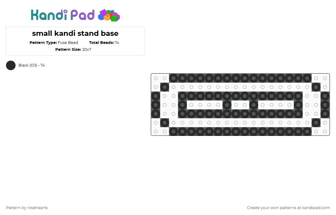 small kandi stand base - Fuse Bead Pattern by rosehearts on Kandi Pad - black
