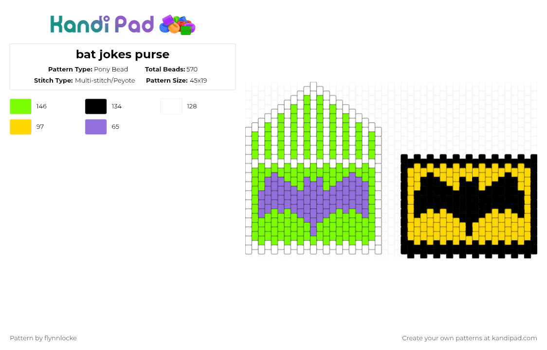 bat jokes purse - Pony Bead Pattern by flynnlocke on Kandi Pad - batman, green, joker, movie