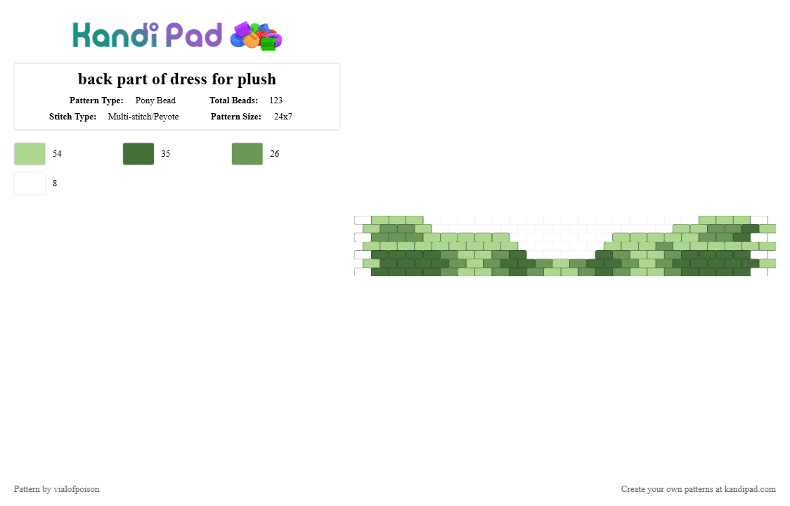 back part of dress for plush - Pony Bead Pattern by ivvytaketwo on Kandi Pad - green,bfdi,leafy,bfdia,osc,dress