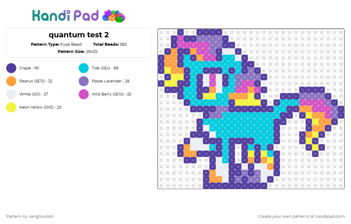 quantum test 2 - Fuse Bead Pattern by vanghoulish on Kandi Pad - purple,light blue